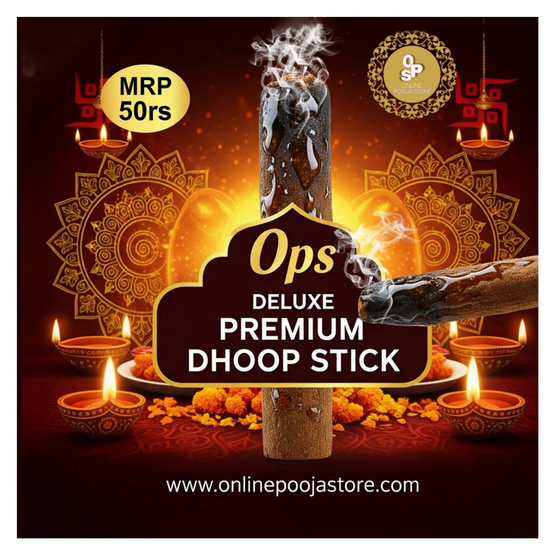 Ops Deluxe Premium Wet Dhoop Stick | Pack Of 4 - ONLINE POOJA STORE