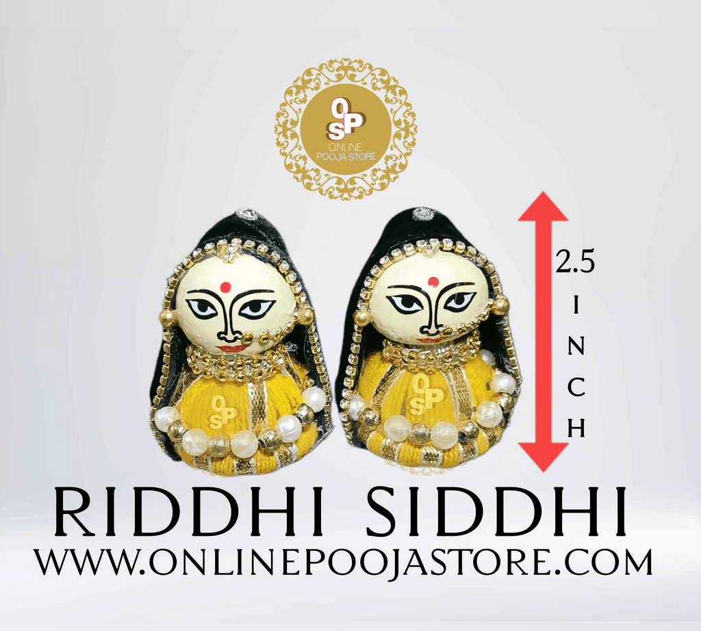 Divine Riddhi Siddhi Idols (2.5 Inch) – Decorated Traditional Look | Online Pooja Store - ONLINE POOJA STORE