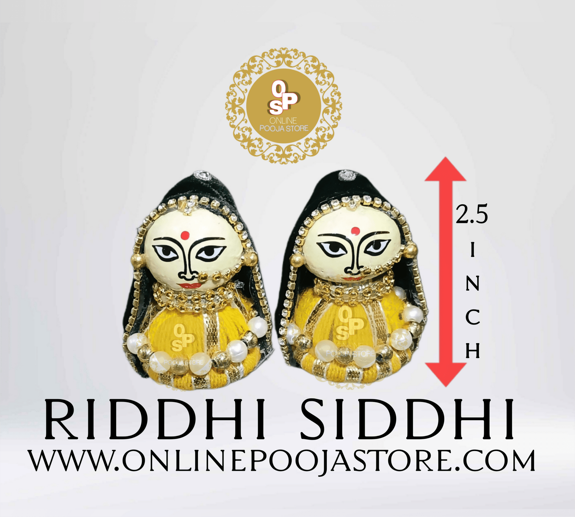 Divine Riddhi Siddhi Idols (2.5 Inch) – Decorated Traditional Look | Online Pooja Store - ONLINE POOJA STORE