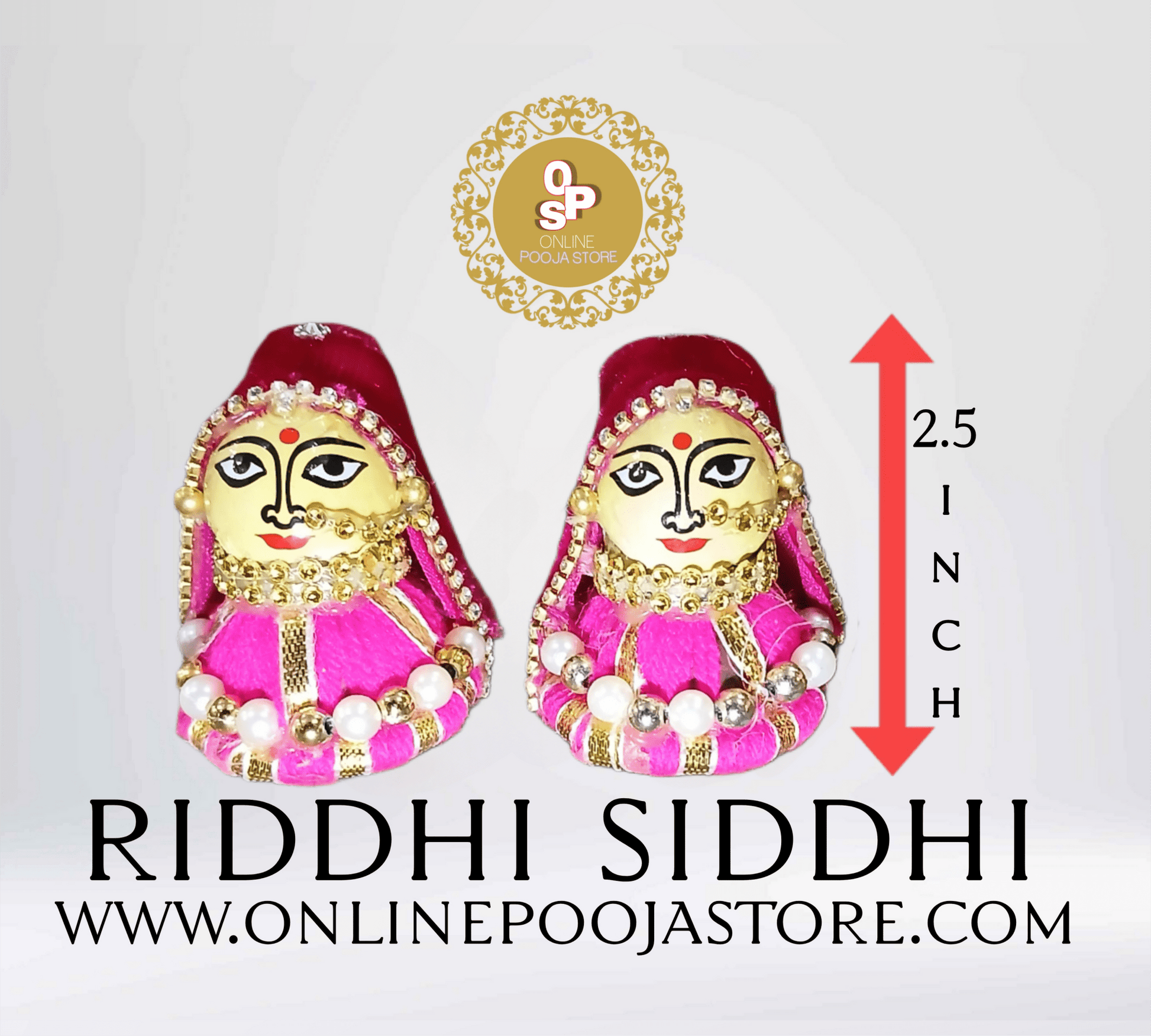 Divine Riddhi Siddhi Idols (2.5 Inch) – Decorated Traditional Look | Online Pooja Store - ONLINE POOJA STORE