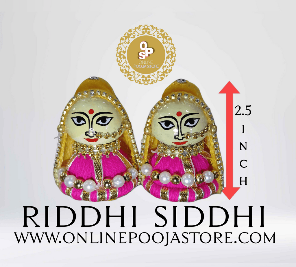 Divine Riddhi Siddhi Idols (2.5 Inch) – Decorated Traditional Look | Online Pooja Store - ONLINE POOJA STORE