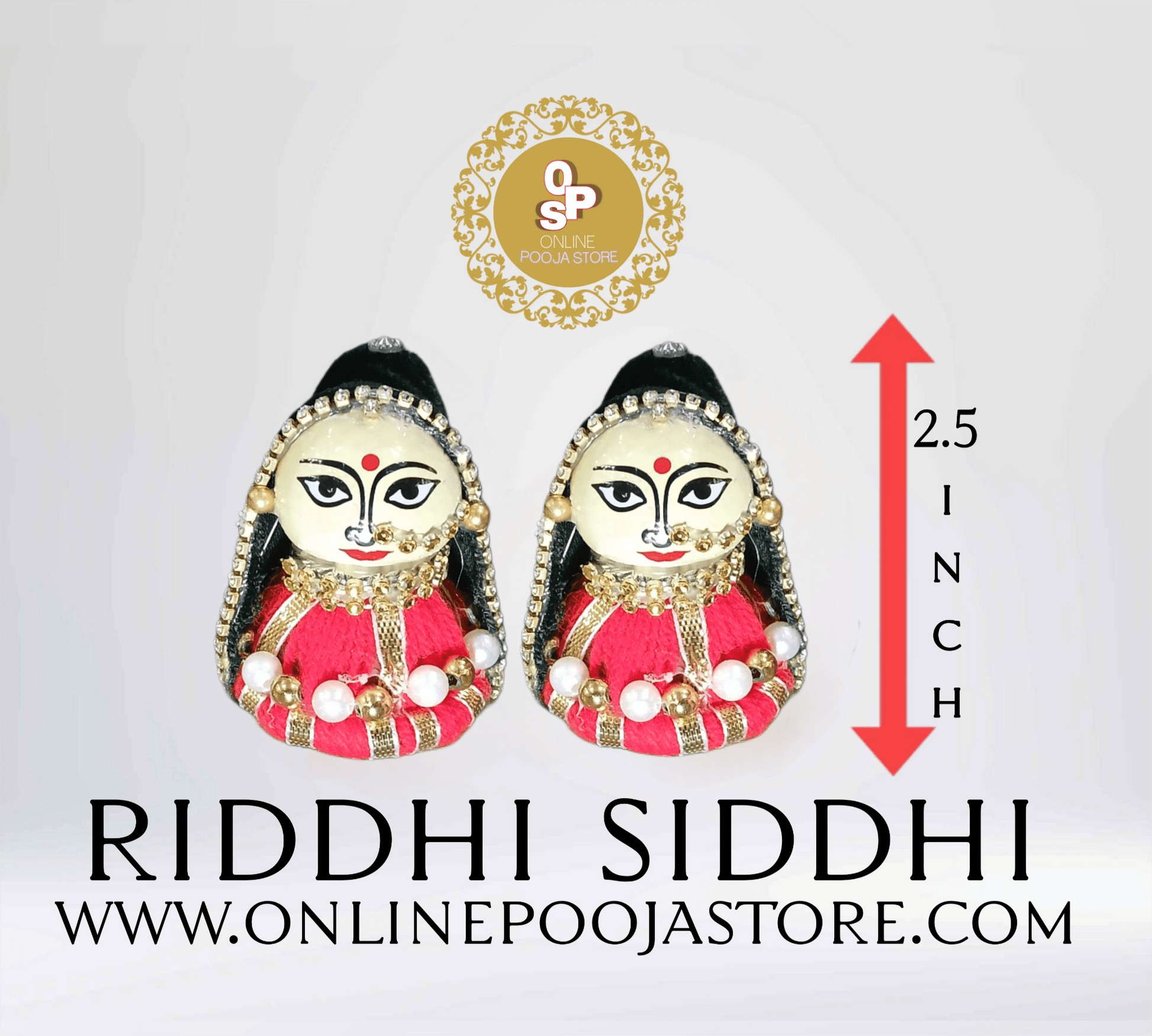 Divine Riddhi Siddhi Idols (2.5 Inch) – Decorated Traditional Look | Online Pooja Store - ONLINE POOJA STORE
