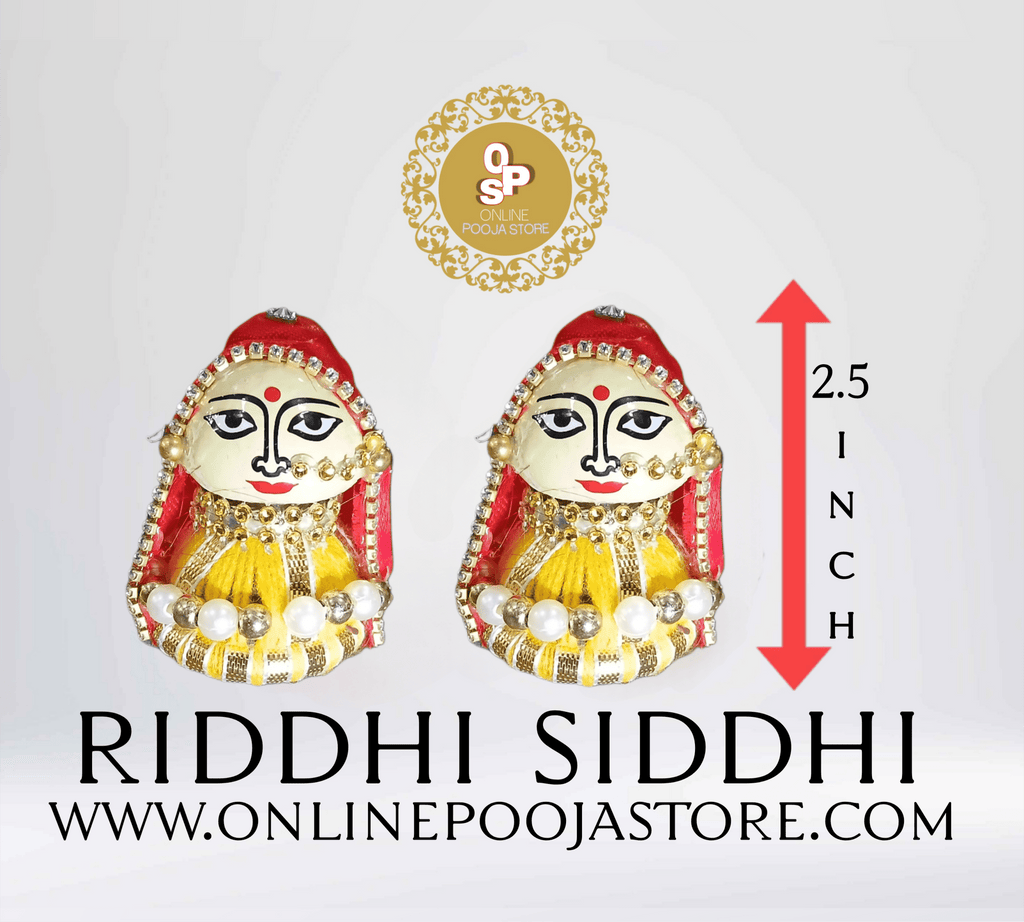 Divine Riddhi Siddhi Idols (2.5 Inch) – Decorated Traditional Look | Online Pooja Store - ONLINE POOJA STORE