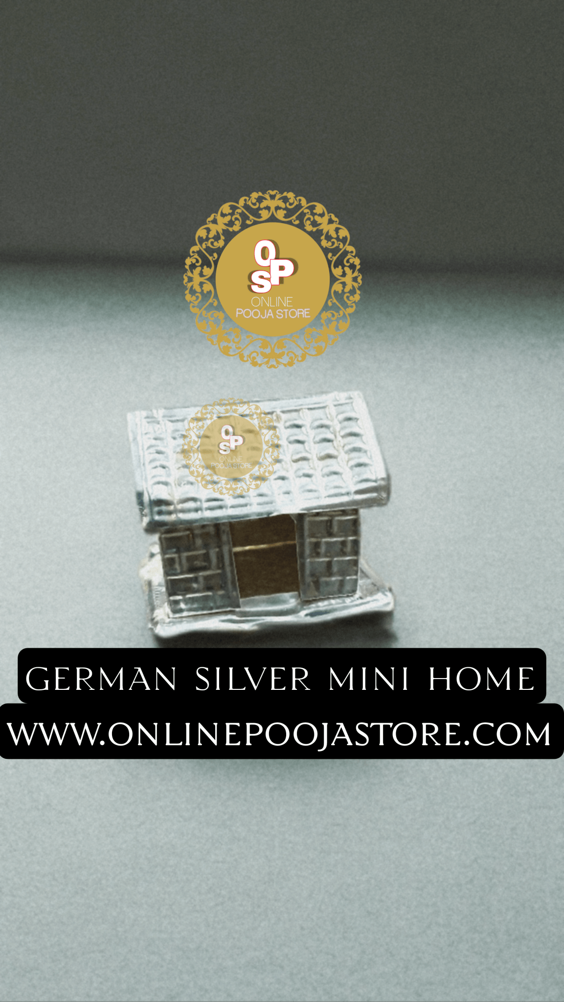 German Silver Mini Home For Poojan Purpose | ONLINE POOJA STORE - ONLINE POOJA STORE