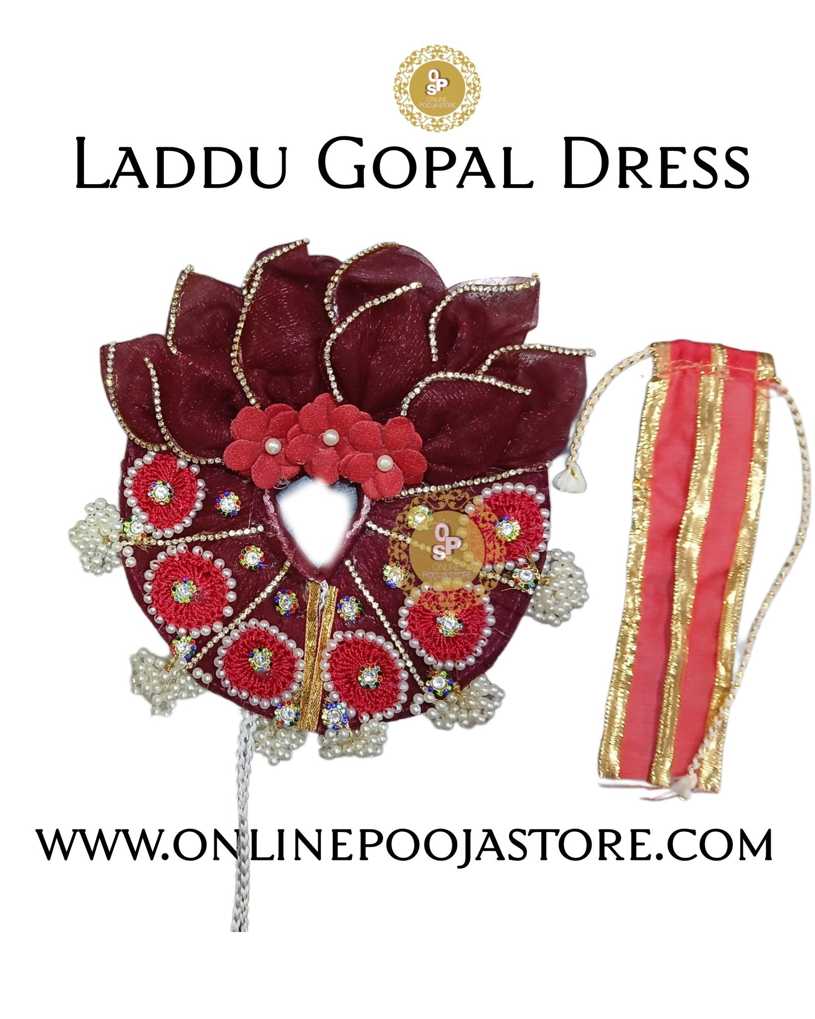 Laddu Gopal Dress – Peacock Feather Style | Designer Poshak for Thakurji - ONLINE POOJA STORE