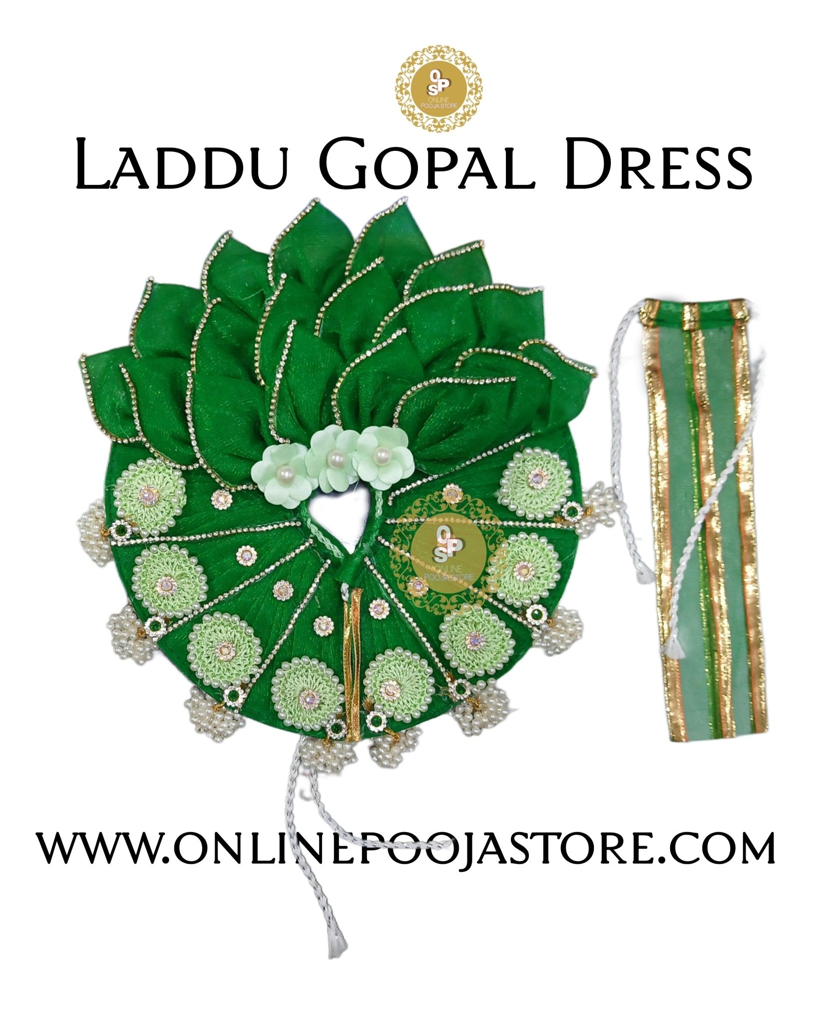 Laddu Gopal Dress – Peacock Feather Style | Designer Poshak for Thakurji - ONLINE POOJA STORE