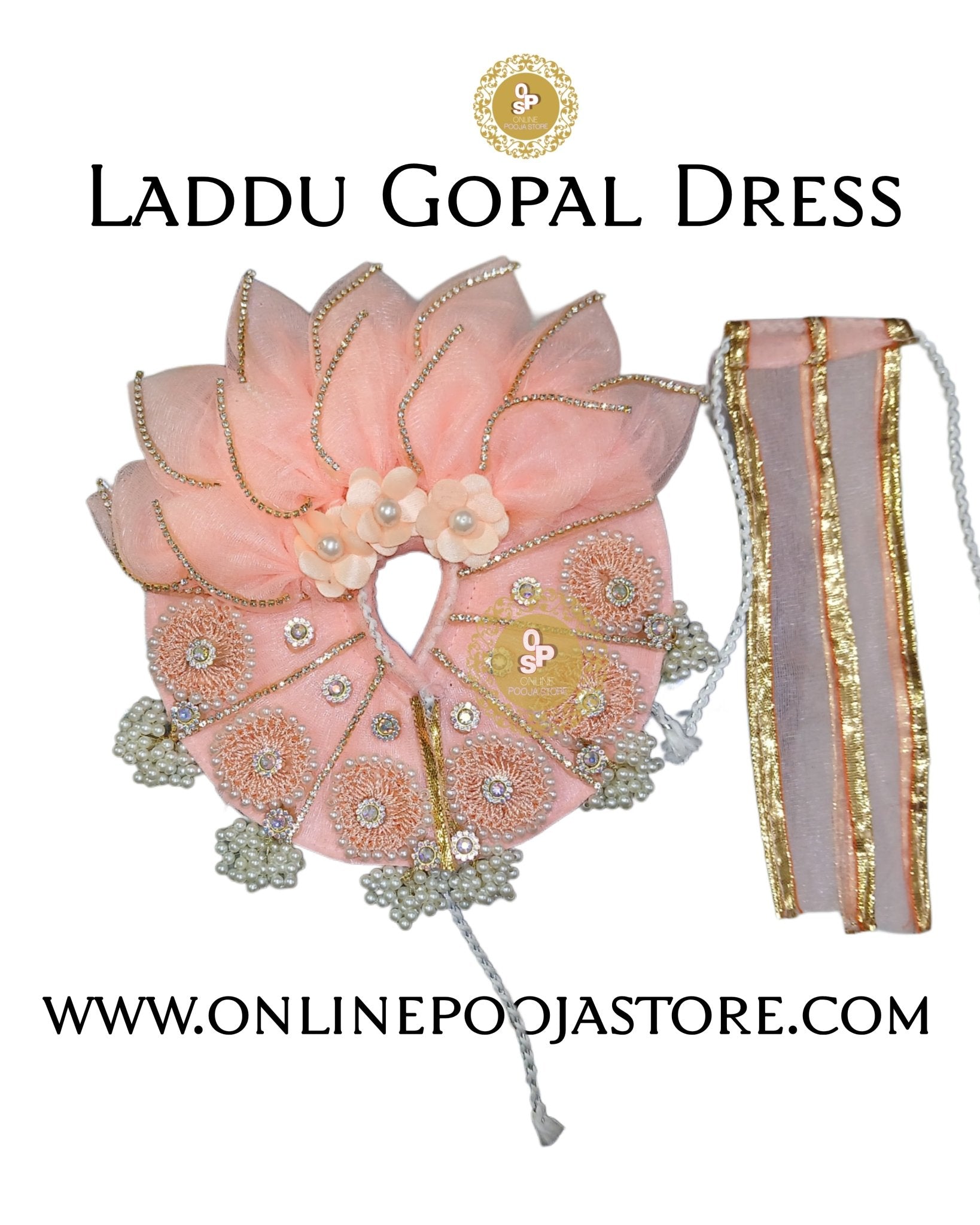 Laddu Gopal Dress – Peacock Feather Style | Designer Poshak for Thakurji - ONLINE POOJA STORE