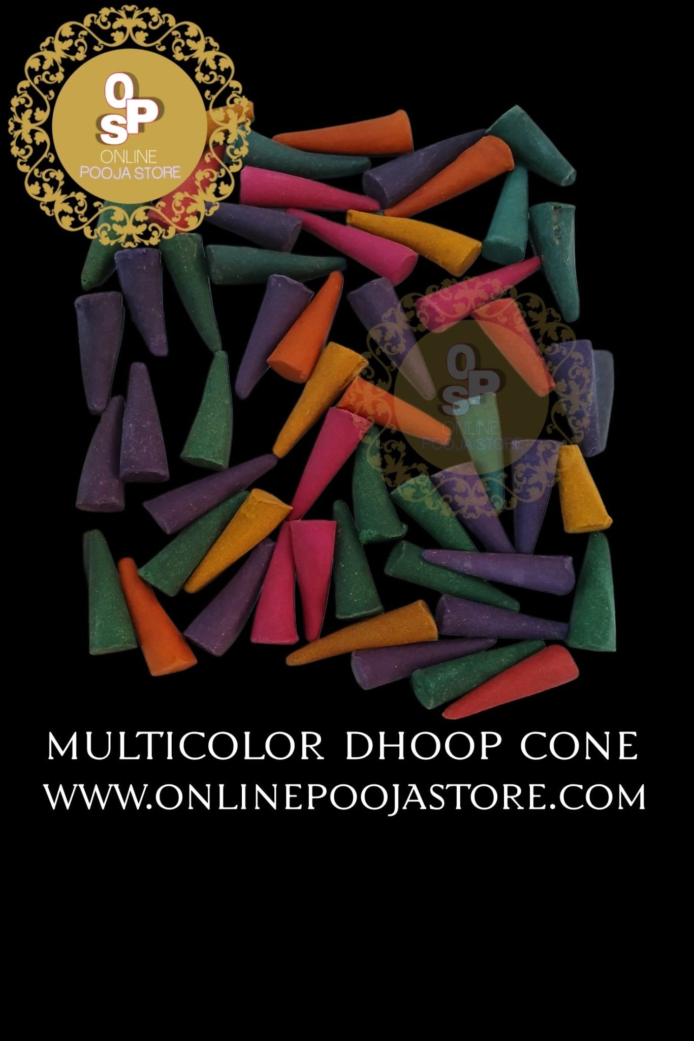 Multicolor Dhoop Cone Container | Powerful Fragrance Incense Dhoop 200 Gm | ONLINE POOJA STORE - ONLINE POOJA STORE