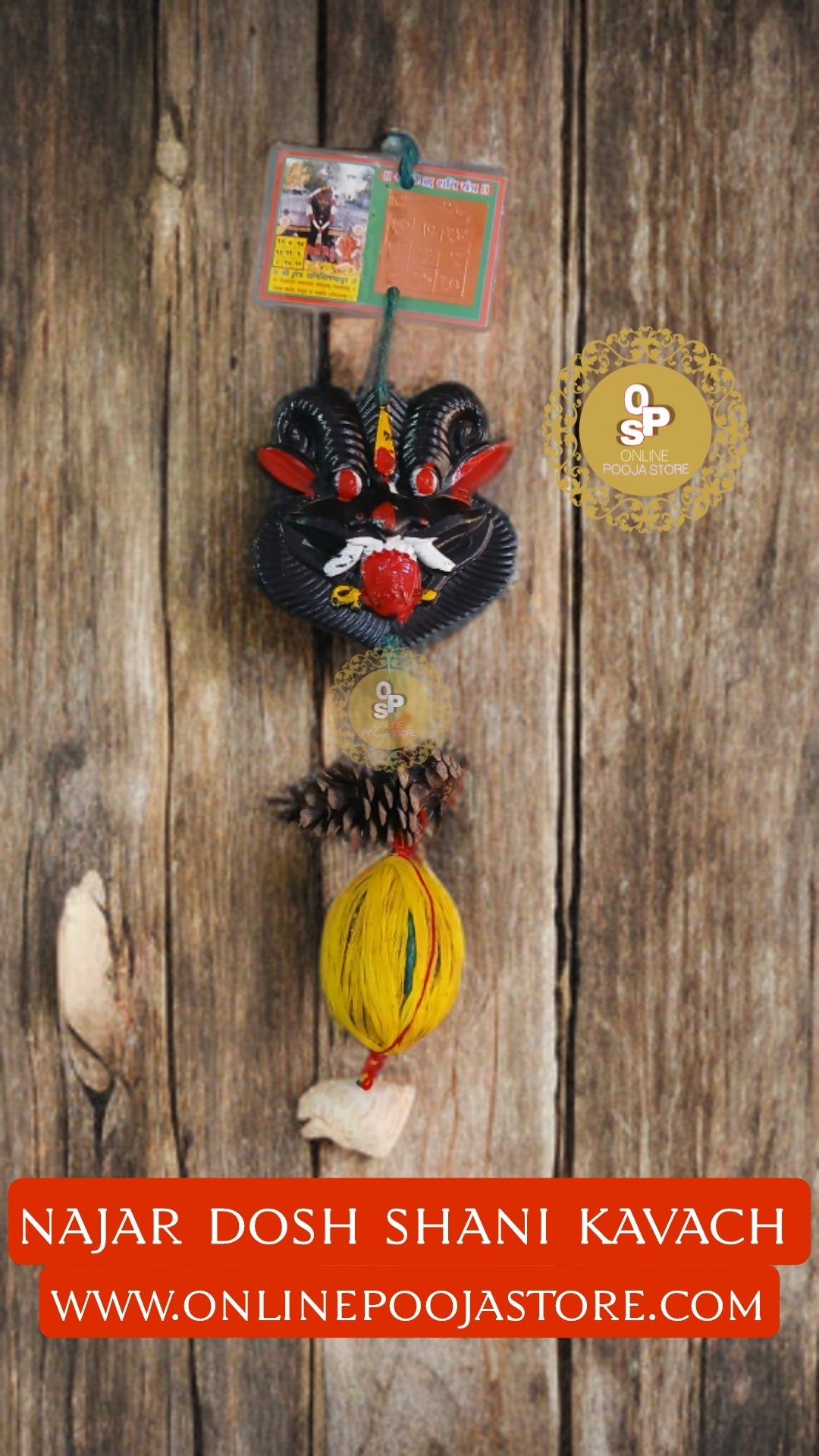 Najar Battu/Mahakal Face + Najar Dosh Shani Yantra Kavach Feng Shui Protector Religious Idol & Figurine | ONLINE POOJA STORE - ONLINE POOJA STORE