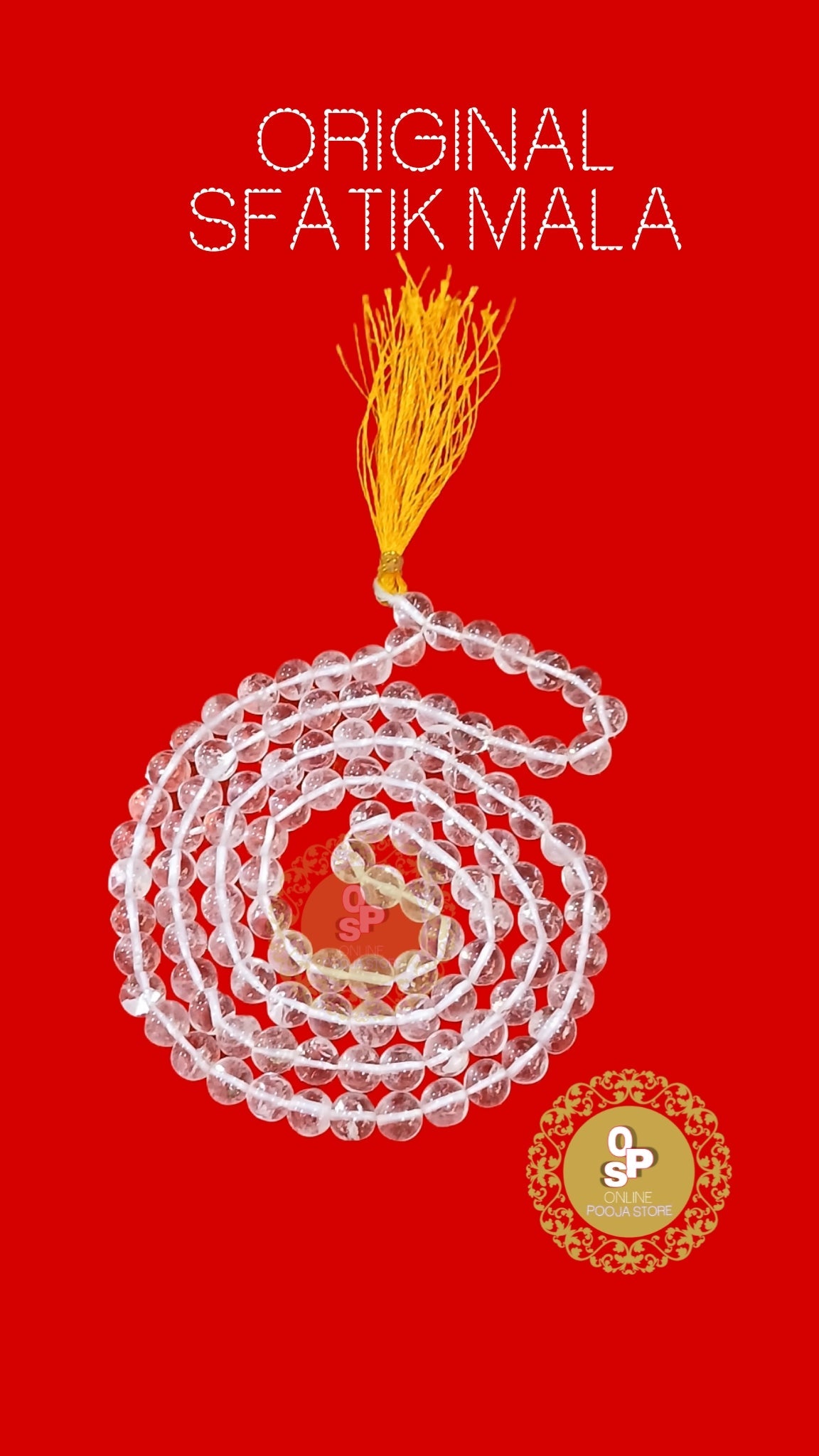 ORIGINAL SFATIK MALA 108+1 BEADS - ONLINE POOJA STORE