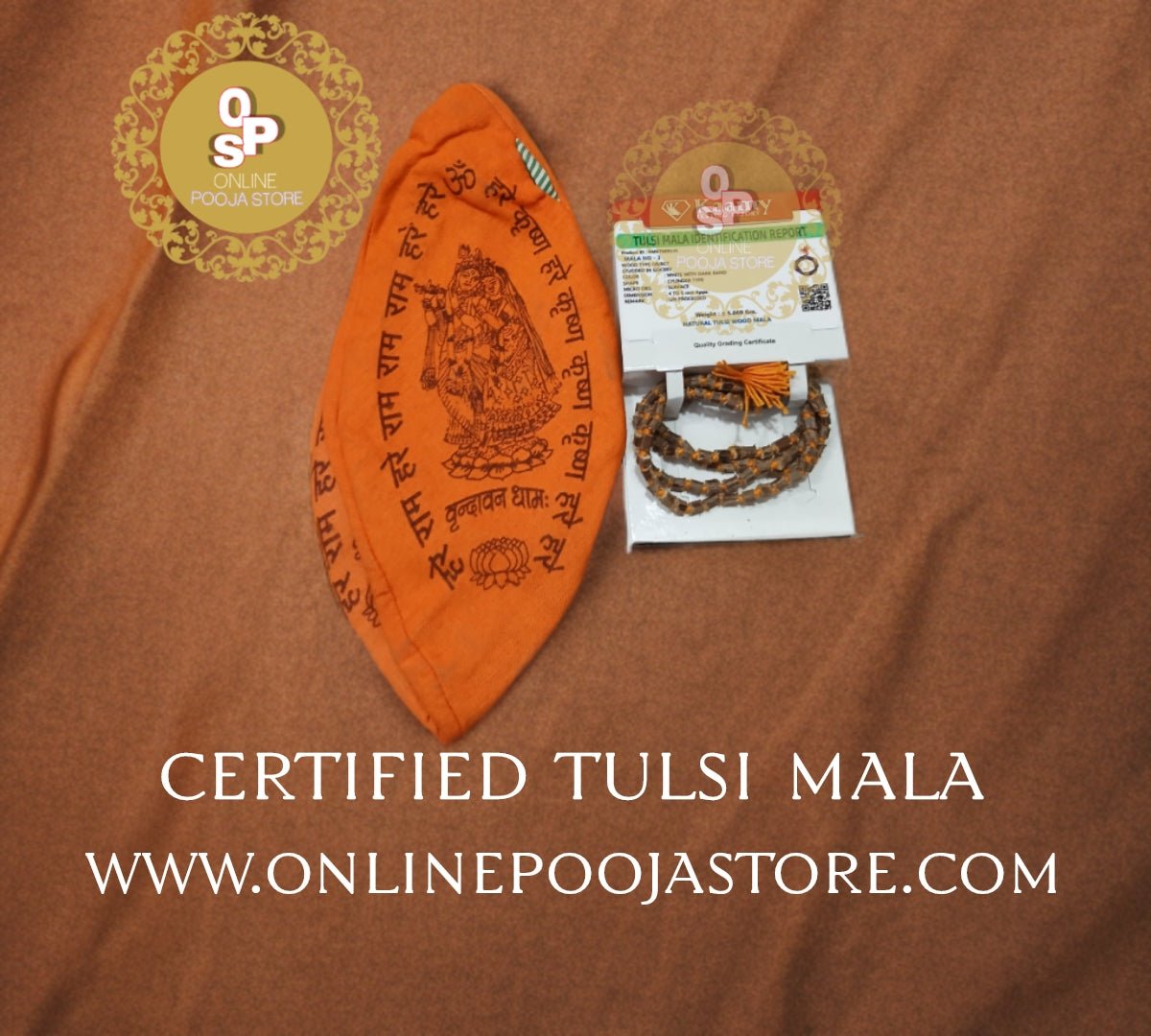 Original Tulsi Mala with Certificate | 108 Beads Jaap Mala 5 mm Size - ONLINE POOJA STORE