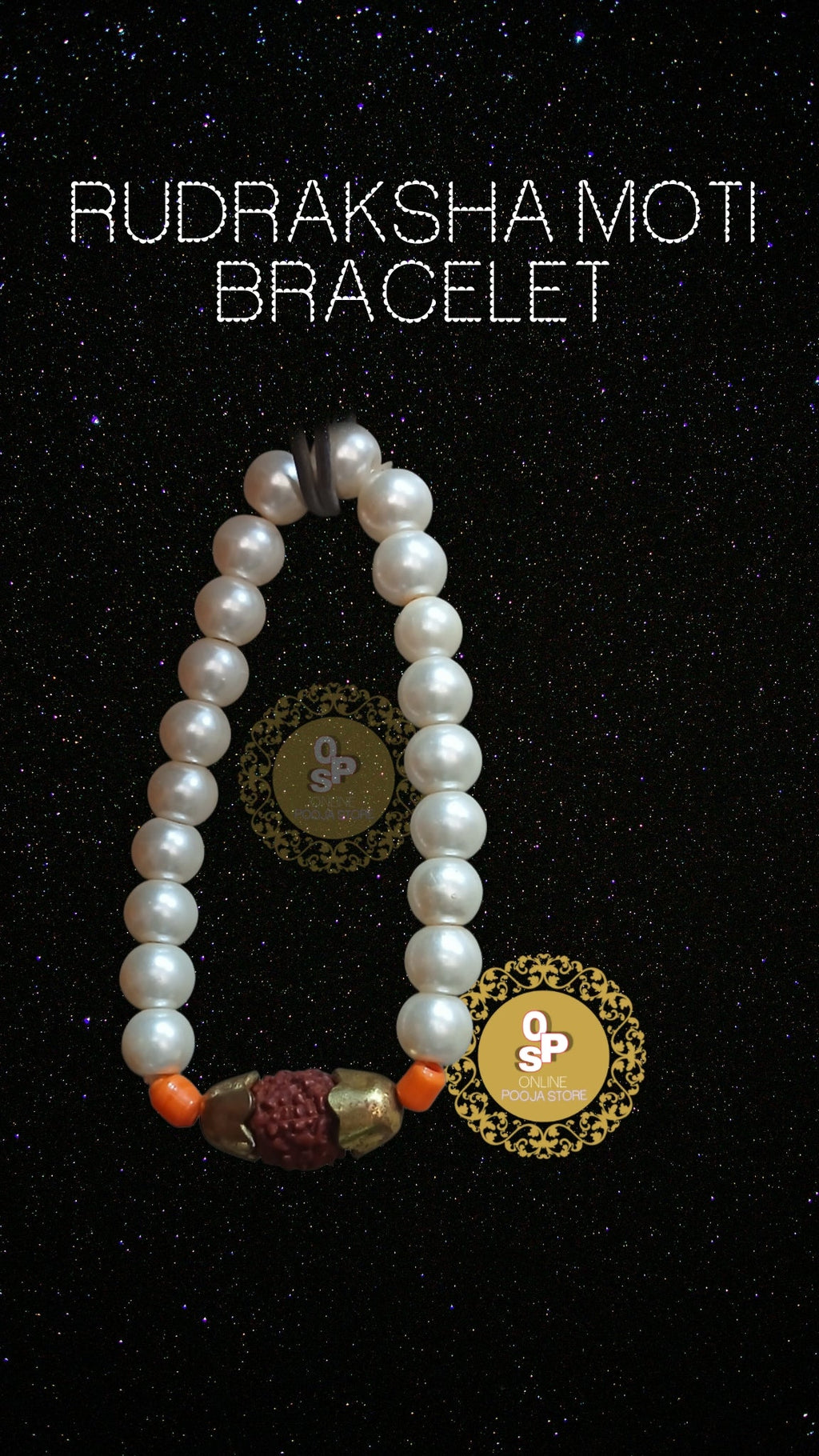 RUDRAKSH+MOTI BRACELET - ONLINE POOJA STORE