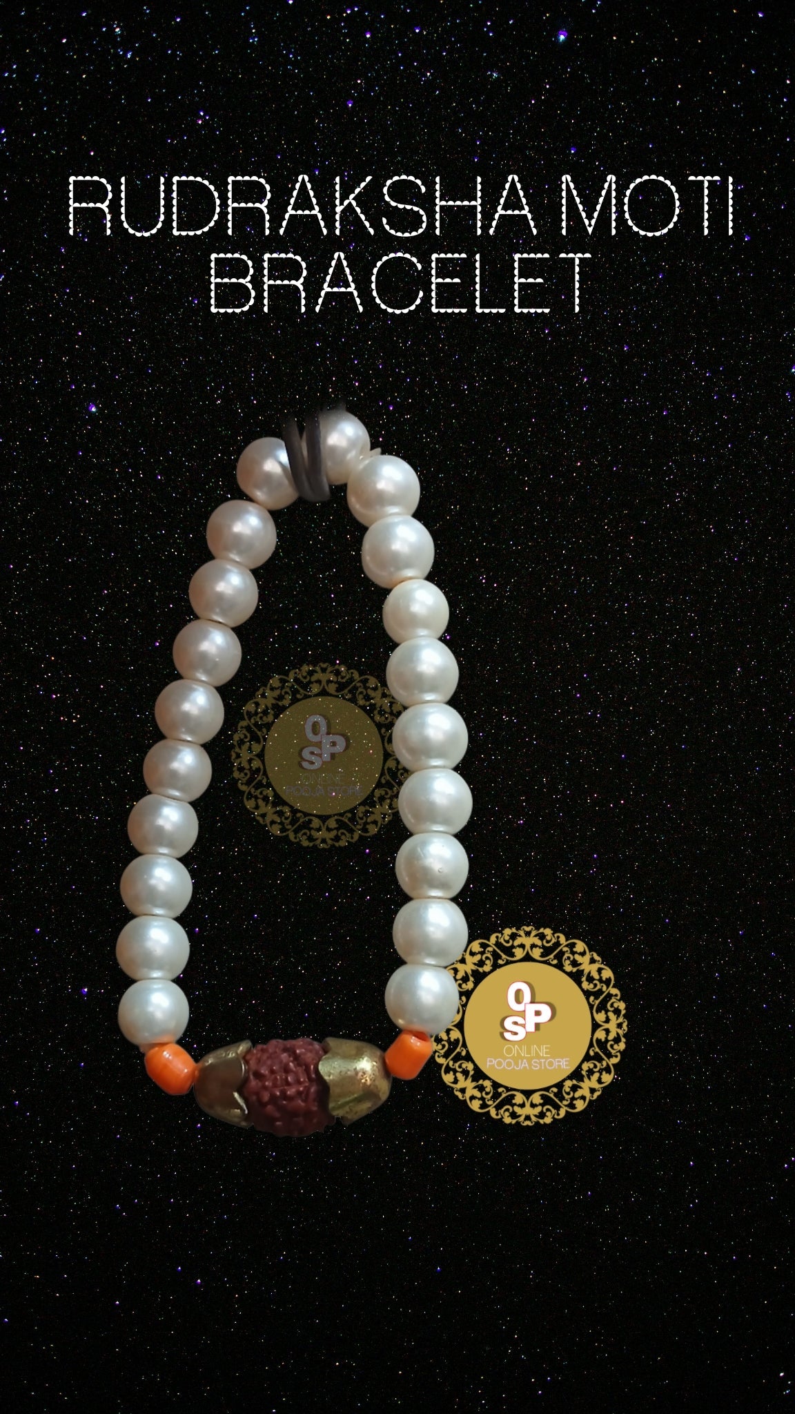 RUDRAKSH+MOTI BRACELET - ONLINE POOJA STORE