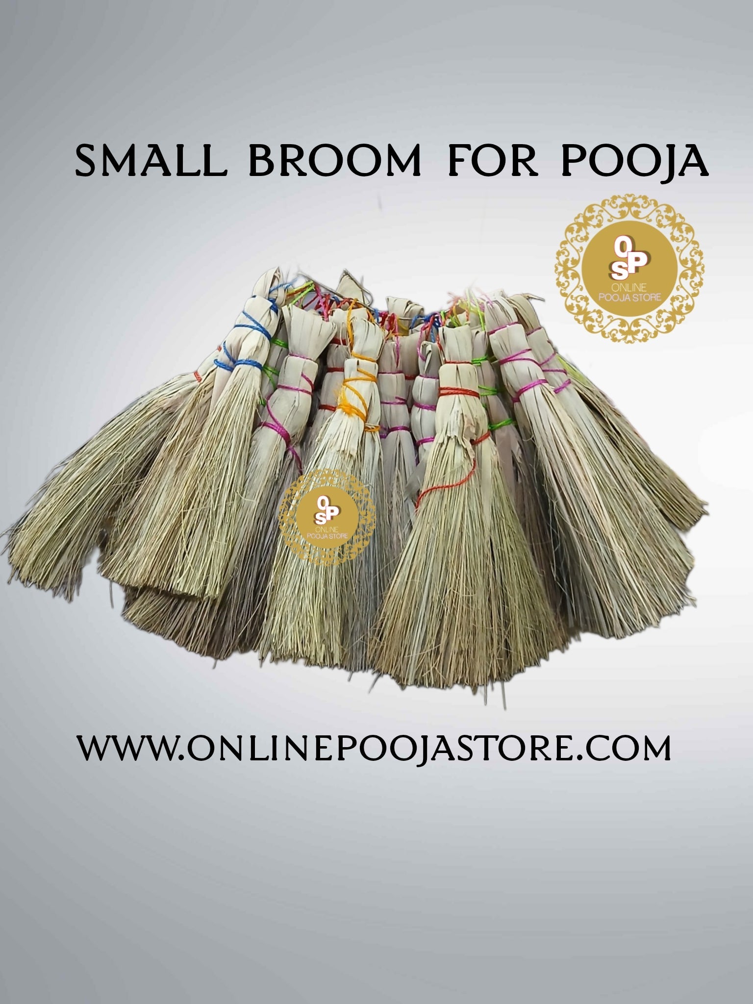 Small broom for pooja pack of 2 | chhoti jhadu for pooja - ONLINE POOJA STORE