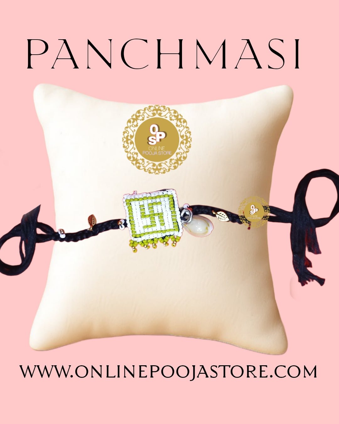 Traditional Panchmasi Rakhi | Handcrafted Sacred Thread with Swastik Moti - ONLINE POOJA STORE
