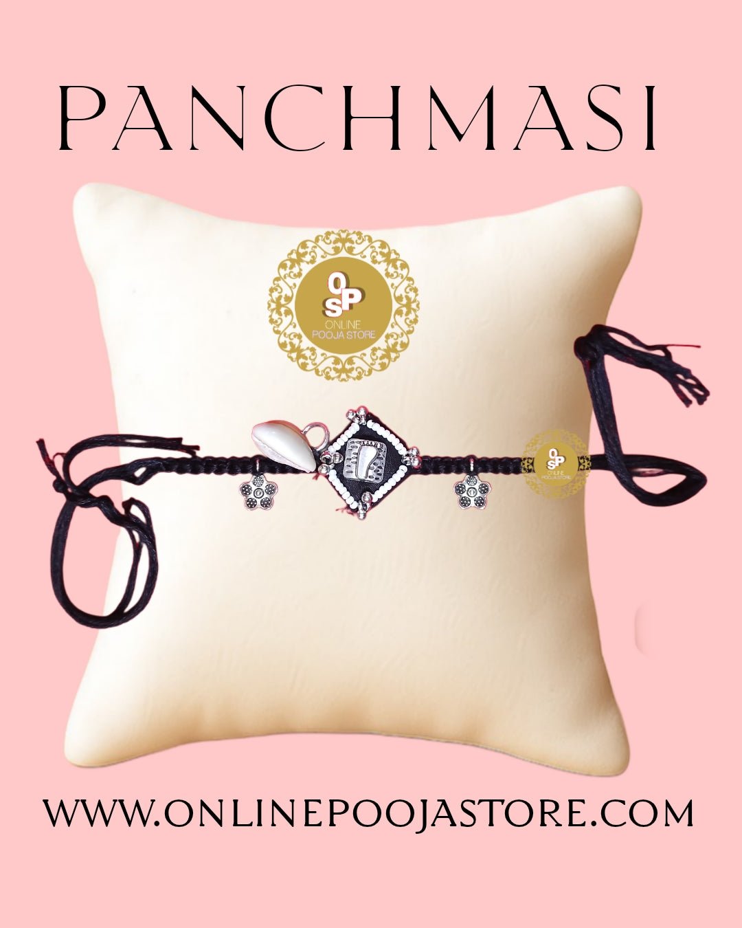 Traditional Panchmasi Rakhi with Kaudi & Baby Foot – Handcrafted - ONLINE POOJA STORE