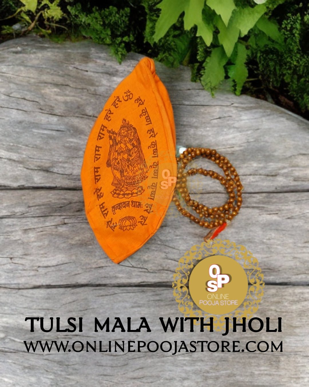 Tulsi Wood Ganth Mala For Jaap | Free Jholi 108 Beads Mala - ONLINE POOJA STORE
