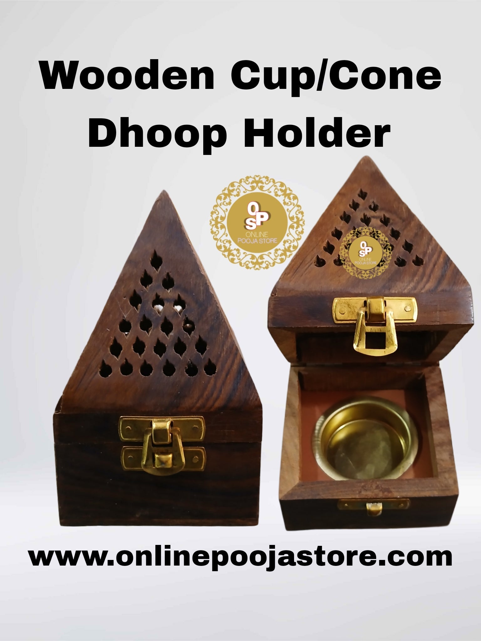 Wooden Dhoop Cup/Cone Holder - ONLINE POOJA STORE