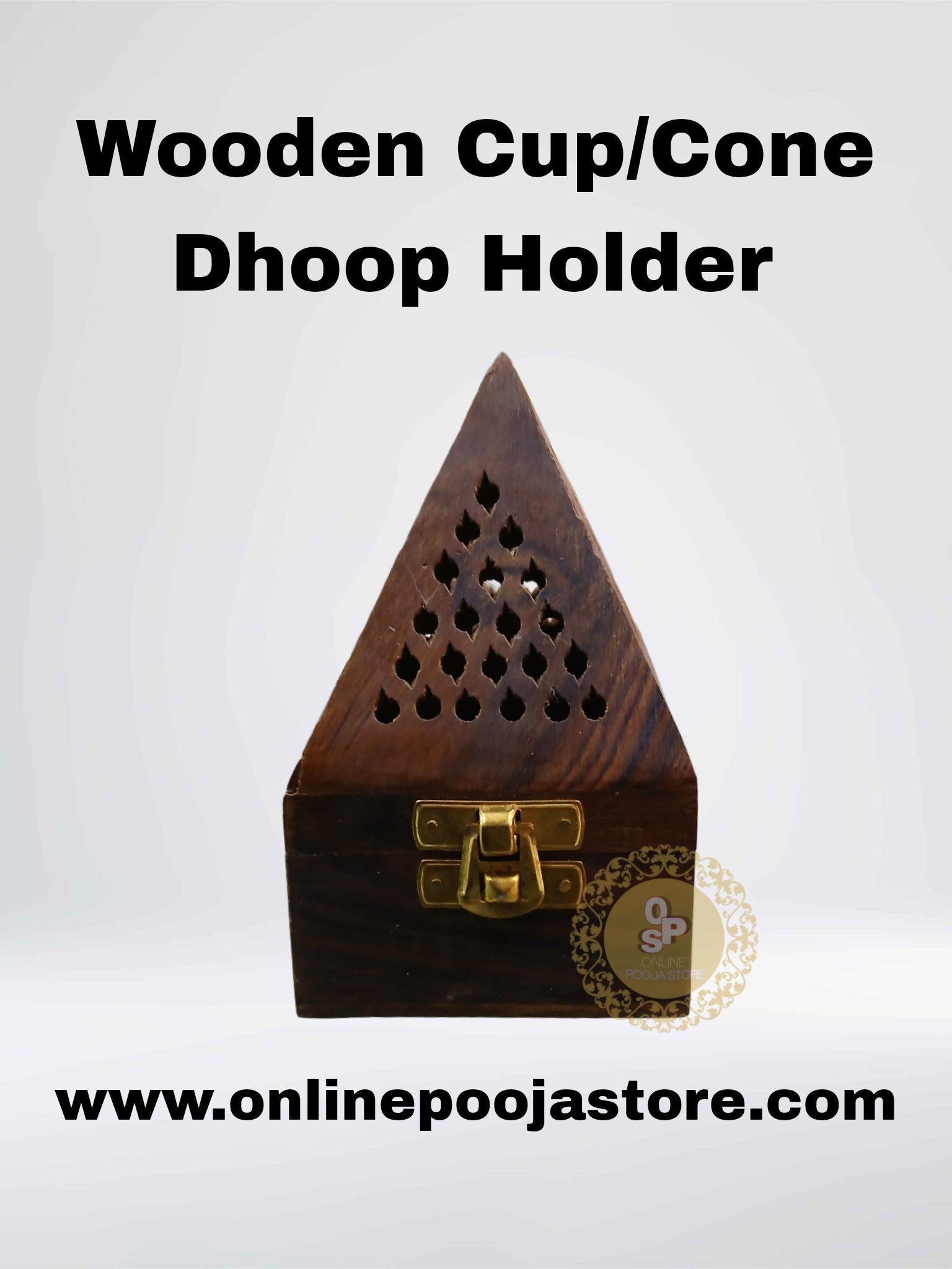 Wooden Dhoop Cup/Cone Holder - ONLINE POOJA STORE