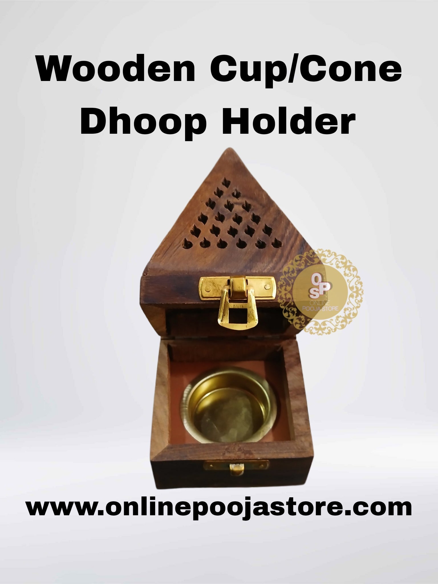 Wooden Dhoop Cup/Cone Holder - ONLINE POOJA STORE